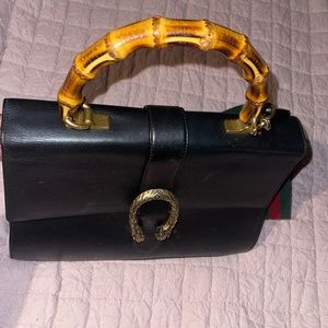 Gucci Black Dionysus Bamboo Top handle Bag